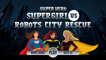 Superhero Supergirl vs Robots