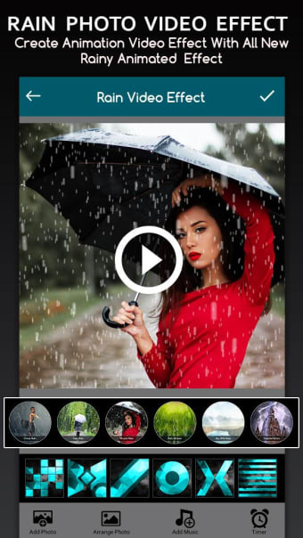 Rain Effect Video Maker : Phot