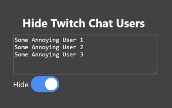 Hide Twitch Chat Users