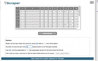 TScraper HTML table downloader
