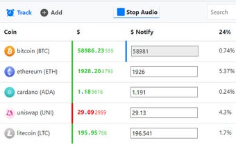 Cryptocurrency Price Notification