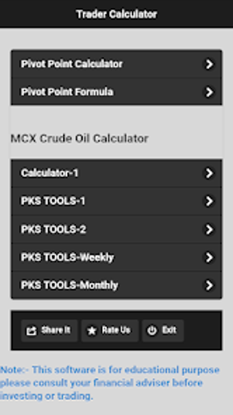 Trader Calculator