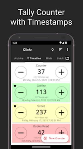 Clickr: Counter with Timestamp
