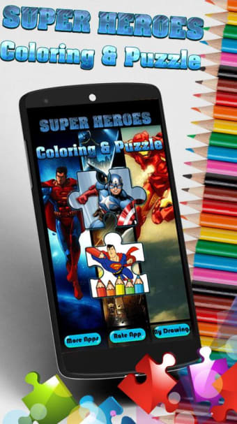 Super Heroes Coloring Book  Puzzle
