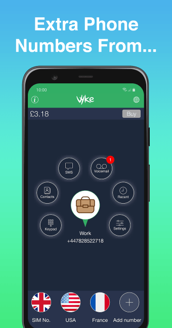 Vyke: Second Phone Number2nd Line  Call  Text