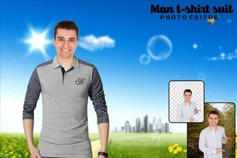 Man T-Shirt Suit Photo Editor