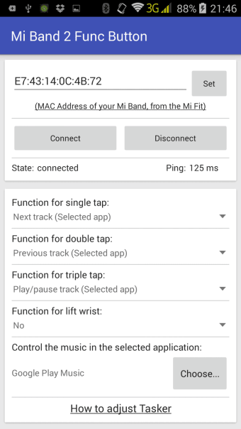 Func Button for Mi Band 2