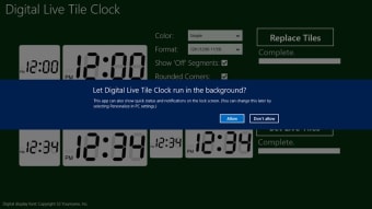 Digital Live Tile Clock for Windows 10