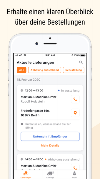 Cito - die App für Kuriere