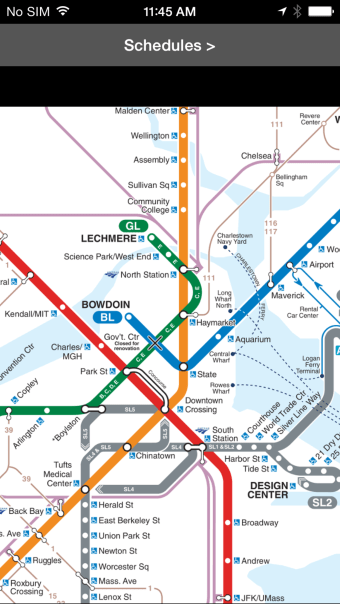 MBTA Boston T Transit Map