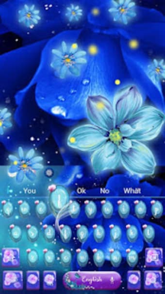 Blue neon flower keyboard