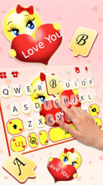 Love You Emoji Keyboard Theme