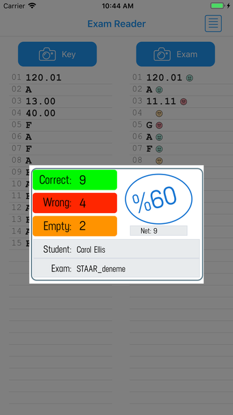 Exam Reader-Optical Test Grade