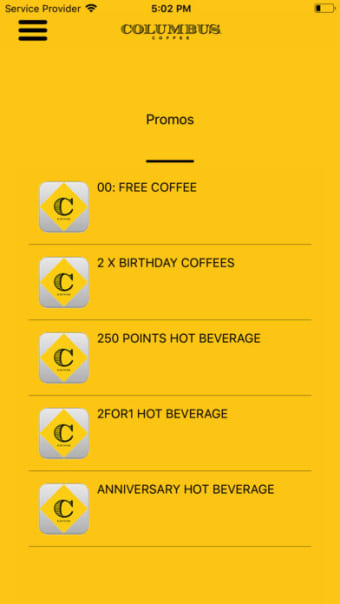 Columbus Coffee Rewards App