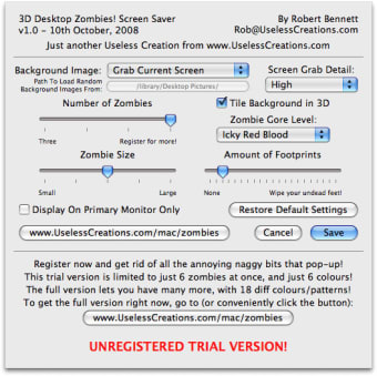 3D Desktop Zombies! Screen Saver