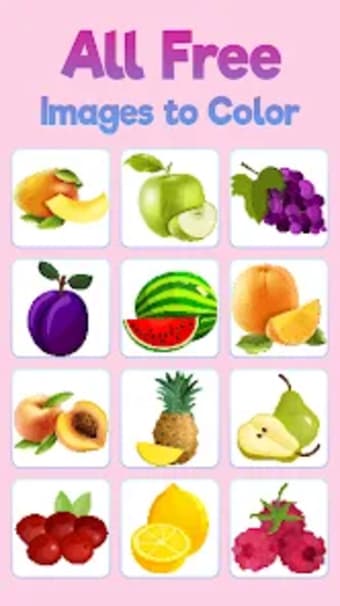 Fruits Pixel Color by Number
