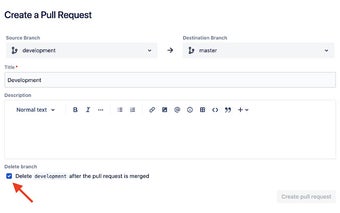 Bitbucket Pull Request auto delete branch