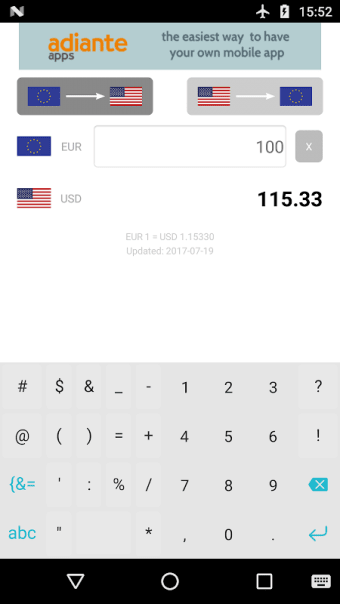 Euro to US Dollar