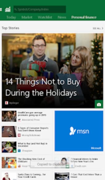 MSN Money- Stock Quotes  News
