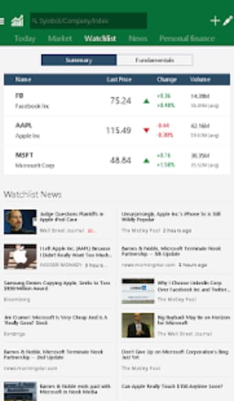 MSN Money- Stock Quotes  News