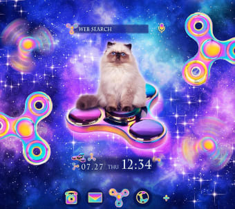 Cool Wallpaper Space Cat & Spinners Theme