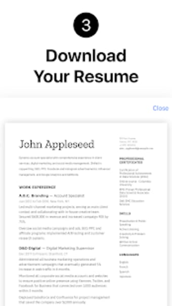 Resume Builder App Free - PDF Templates  CV Maker