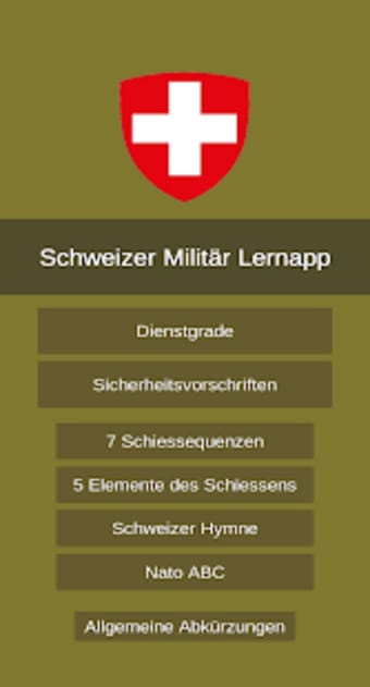 Dienstgrade Sivos Lernapp - Schweizer Militär