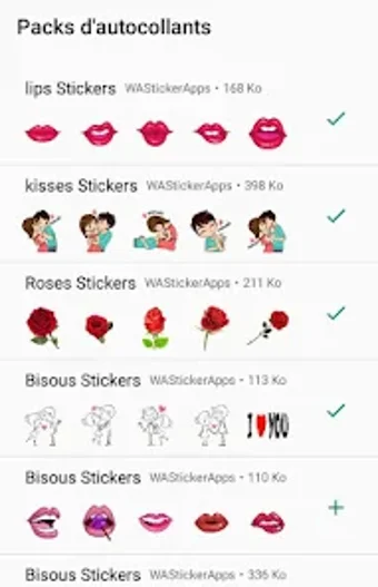 stickers Bisous collection