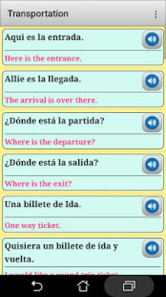 Spanish phrasebook and phrases for the traveler