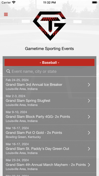 Gametime Sporting Events