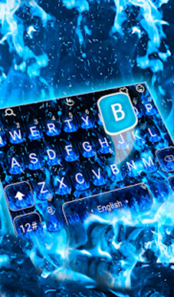 Blue Fire Flaming Keyboard Theme