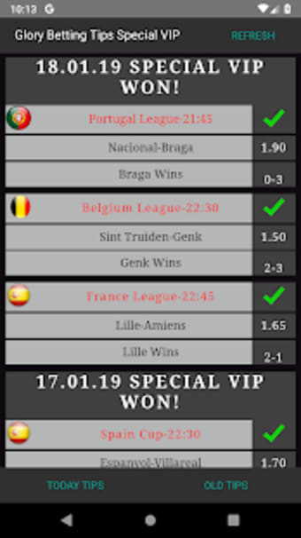 Glory Betting Tips Special VIP