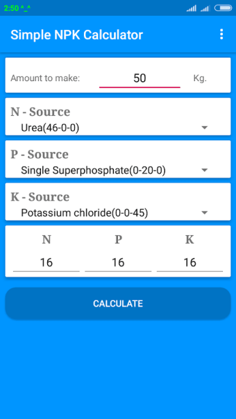 Simple NPK Calculator