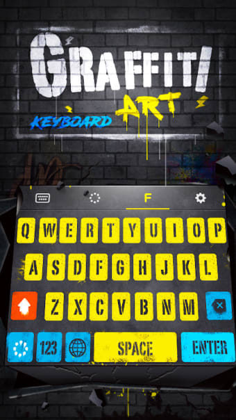 Yellow Graffiti Wall Keyboard