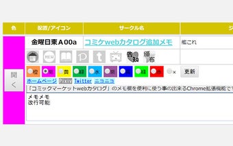 コミケwebカタログ追加メモ