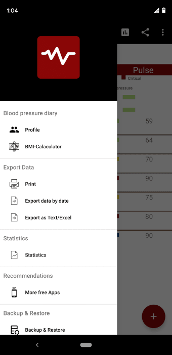 Blood pressure Diary App