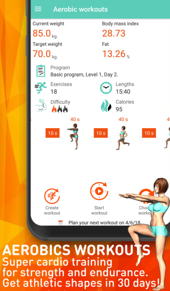 Aerobics workout at home - endurance training