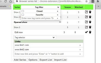 Browser series list