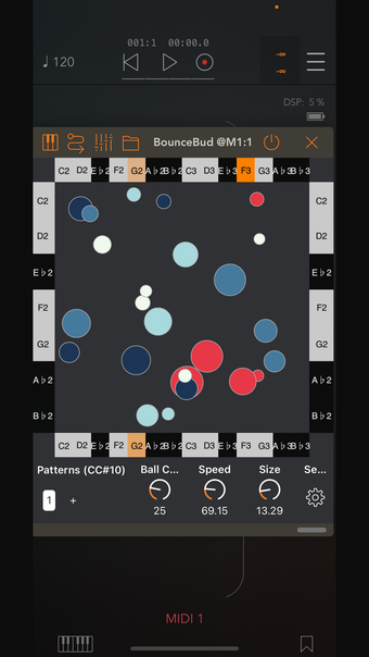 BounceBud Physics Based MIDI