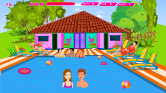 Swimming pool kissing - Lovers kissing game