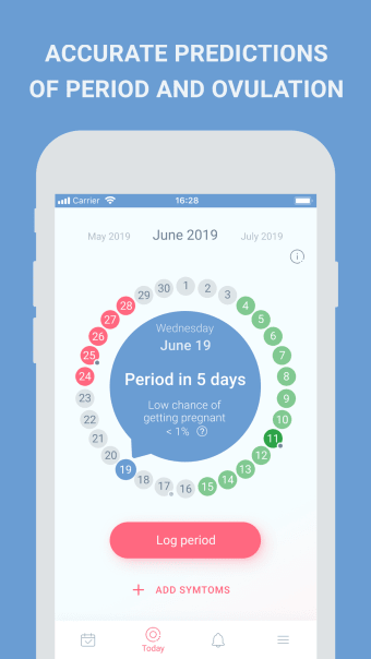 Period tracker calendar