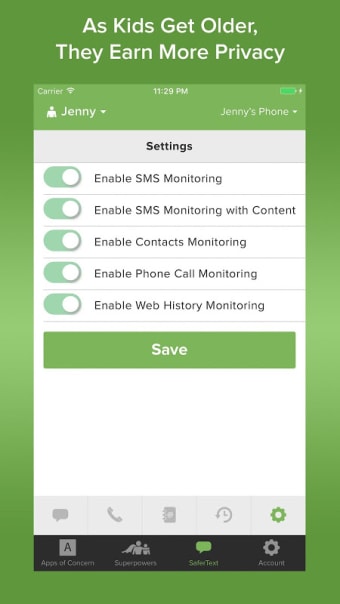 Text Monitoring Parental Control App: SaferKid