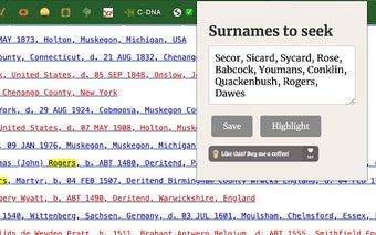 Ancestor Surname Highlighter