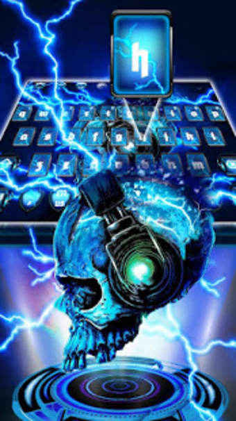 Neon Sparkling Headset Skull Keyboard