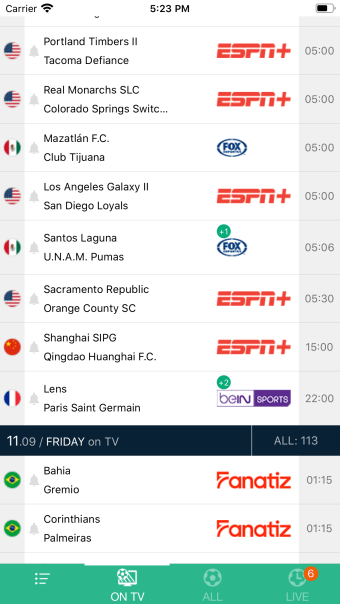 Soccer Live on TV