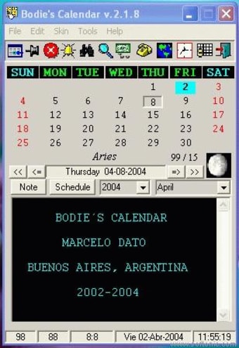 Bodie's Calendar