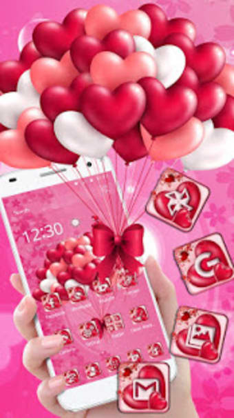 Romantic pink Balloons theme