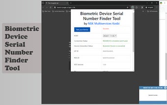 Biometric Device Serial Number Finder Tool