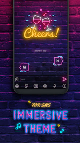 Neon Messenger for SMS - Emojis original stickers