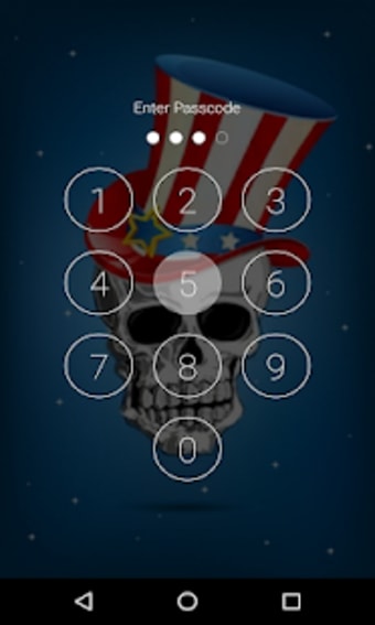 USA Skull Lock Screen Passcode Pattern USA skull